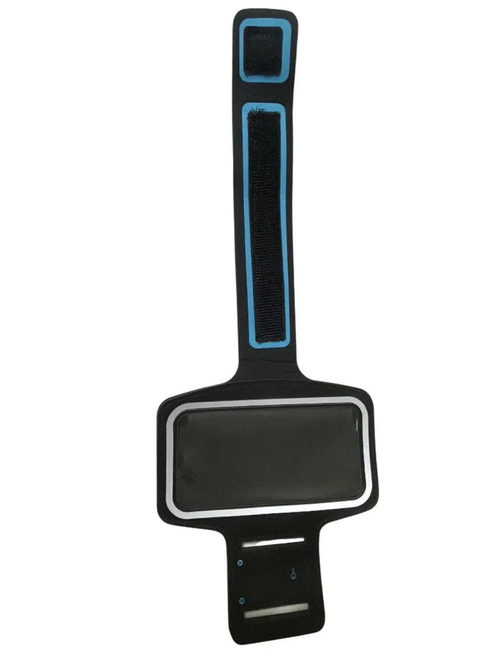 Adjustable Black & Blue Smartphone Armband Transparent Touch Screen Cover